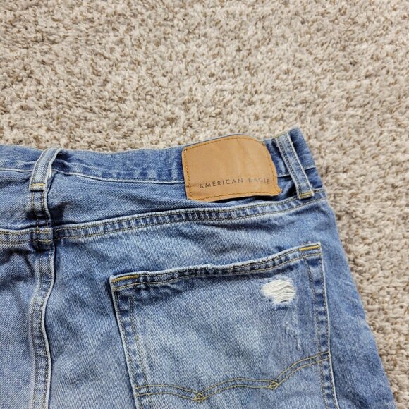 American Eagle Denim Shorts Mens 32 Blue Dark Wash Distressed Denim - Picture 7 of 8